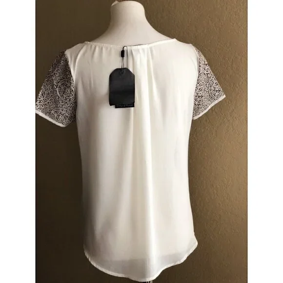 Patterson J Kincaid Hunter Tee Beige (Moonstruck) Women's Blouse PT23261547JK S - Picture 7 of 9